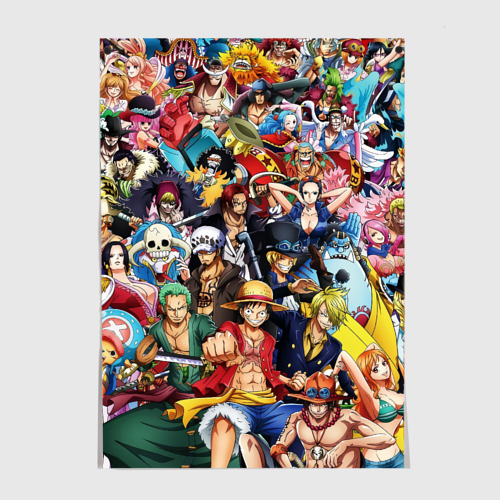 Постеры с принтом Все Герои аниме Ван Пис all Heroes One piece, вид спереди №1