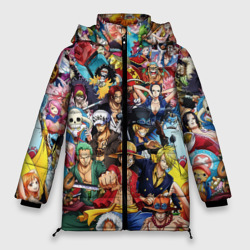 Женская зимняя куртка Oversize Все Герои аниме Ван Пис all Heroes One piece