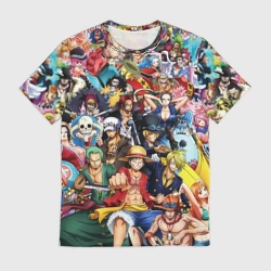 Мужская футболка 3D Все Герои аниме Ван Пис all Heroes One piece