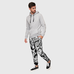 Мужские брюки 3D Манки д Луффи чёрно белый - фото 2