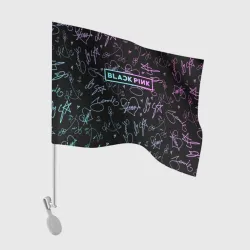 Флаг для автомобиля Neon Blackpink автографы