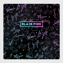 Магнитный плакат 3Х3 Neon Blackpink автографы