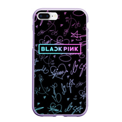 Чехол для iPhone 7Plus/8 Plus матовый Neon Blackpink автографы