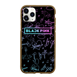 Чехол для iPhone 11 Pro Max матовый Neon Blackpink автографы