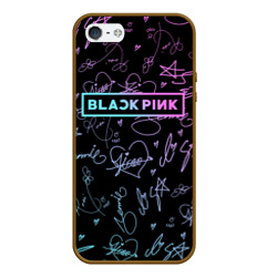 Чехол для iPhone 5/5S матовый Neon Blackpink автографы