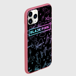 Чехол для iPhone 11 Pro матовый Neon Blackpink автографы - фото 2