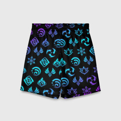 Детские спортивные шорты 3D Neon symbol hero Genshin Impact