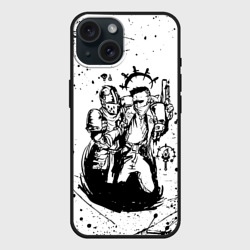 Чехол силиконовый для Apple iPhone 15 матовый Darkest dungeon knight & bandit