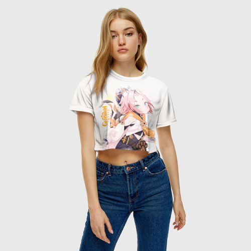 Женская футболка Crop-top 3D Диона из Genshin Impact, цвет 3D печать - фото 3