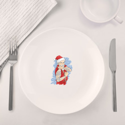 Набор: тарелка + кружка Татуированный Санта - фото 2