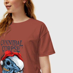 Женская футболка хлопок Oversize Cannibal Corpse Happy New Year - фото 2