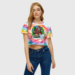 Женская футболка Crop-top 3D В новый 2022 с ветерком - фото 2