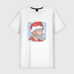Мужская футболка хлопок Slim Барбер Санта