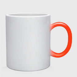 Кружка с принтом Кофеин Вымышленный элемент таблицы Менделеева для любого человека, вид сзади №1. Цвет основы: белый + красный