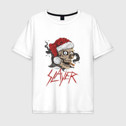 Мужская футболка хлопок Oversize Slayer skull Santa