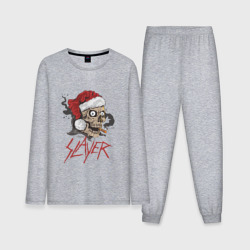 Мужская пижама с лонгсливом хлопок Slayer skull Santa