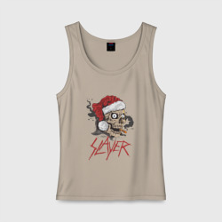 Женская майка хлопок Slayer skull Santa