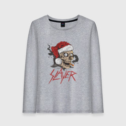 Женский лонгслив хлопок Slayer skull Santa