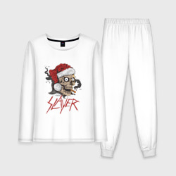 Женская пижама с лонгсливом хлопок Slayer skull Santa