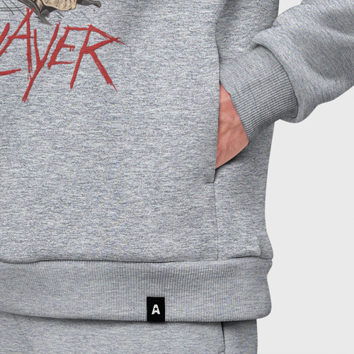 Мужской костюм oversize хлопок Slayer skull Santa, цвет меланж - фото 6