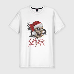 Мужская футболка хлопок Slim Slayer skull Santa