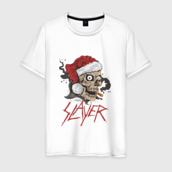 Мужская футболка хлопок Slayer skull Santa