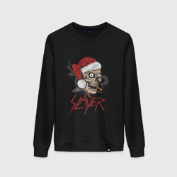 Женский свитшот хлопок Slayer skull Santa