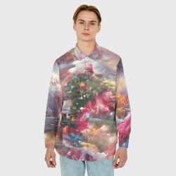 Мужская рубашка oversize 3D Ностальгия Рождества - фото 2