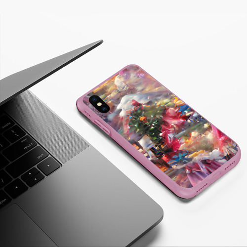 Чехол для iPhone XS Max матовый Ностальгия Рождества, цвет розовый - фото 5