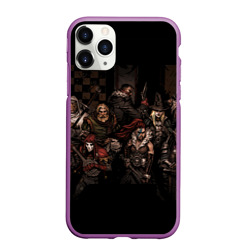 Чехол для iPhone 11 Pro Max матовый Darkest dungeon all Heroes game