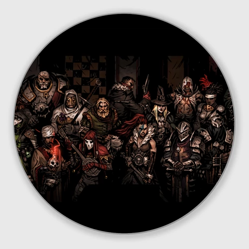 Круглый коврик для мышки Darkest dungeon all Heroes game