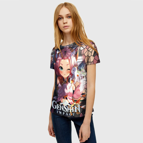 Женская футболка 3D с принтом Диона  Миленькая девочка с кошачьими ушками, фото на моделе #1