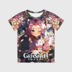 Детская футболка 3D Диона. Миленькая девочка с кошачьими ушками