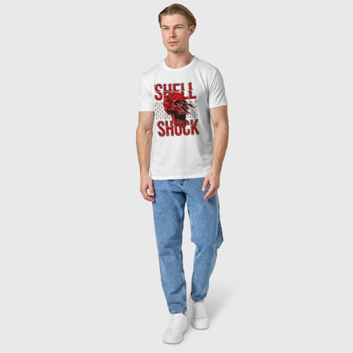 Мужская футболка хлопок SHLSHK | Skull Collection (On White), цвет белый - фото 5