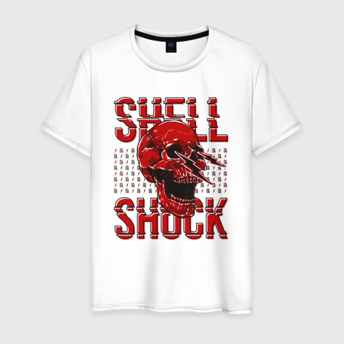Мужская футболка хлопок SHLSHK | Skull Collection (On White), цвет белый