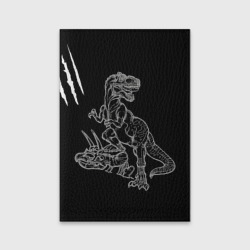 Обложка для паспорта матовая кожа Тираннозавр Скелет