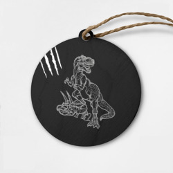 Деревянная игрушка круг Тираннозавр Скелет