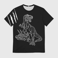 Мужская футболка 3D Тираннозавр Скелет
