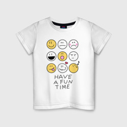 Детская футболка хлопок Have a fun time - emoji