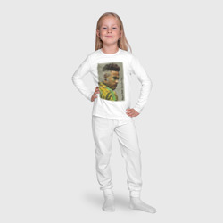 Пижама с принтом Neymar Junior - Brazil national team для ребенка, вид на модели спереди №4. Цвет основы: белый