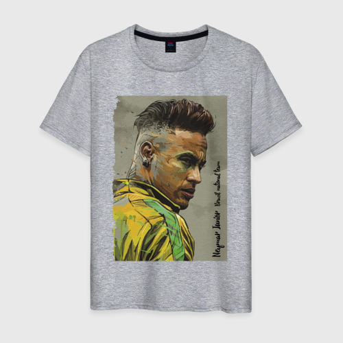 Мужская футболка хлопок Neymar Junior - Brazil national team, цвет меланж