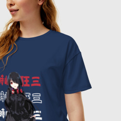 Женская футболка хлопок Oversize Рандеву с жизнью Date A Live, Куруми Токисаки Kurumi Tokisaki - фото 2