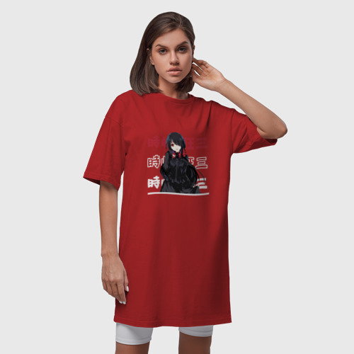Платье-футболка хлопок Рандеву с жизнью Date A Live, Куруми Токисаки Kurumi Tokisaki, цвет красный - фото 5