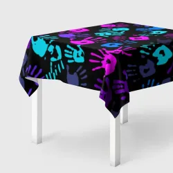 Скатерть 3D Следы неоновых рук
