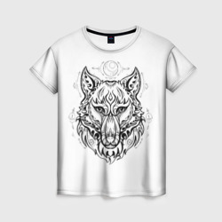 Женская футболка 3D Волчий портрет