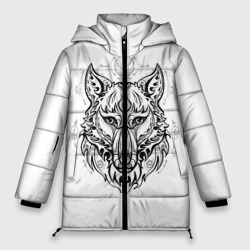 Женская зимняя куртка Oversize Волчий портрет