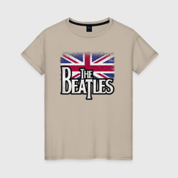 Женская футболка хлопок The Beatles Great Britain Битлз