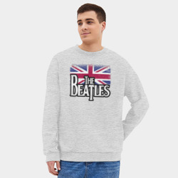 Мужской свитшот oversize без начеса хлопок The Beatles Great Britain Битлз - фото 2