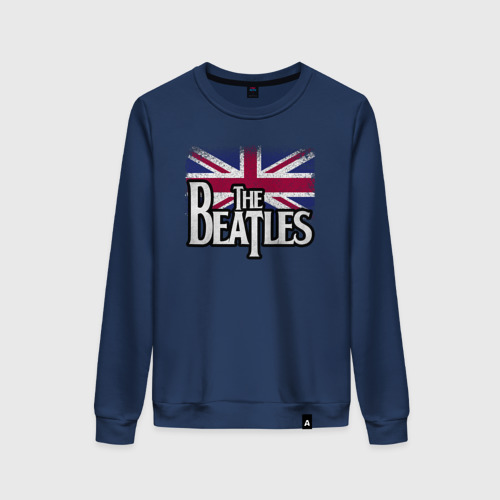 Женский свитшот хлопок The Beatles Great Britain Битлз, цвет темно-синий