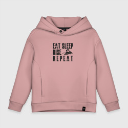 Детское худи Oversize хлопок Eat, sleep, ride, repeat